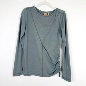 Indygena Womens Side Ruched Long Sleeve Shirt Top Size XS Outdoor Hiking Stretch